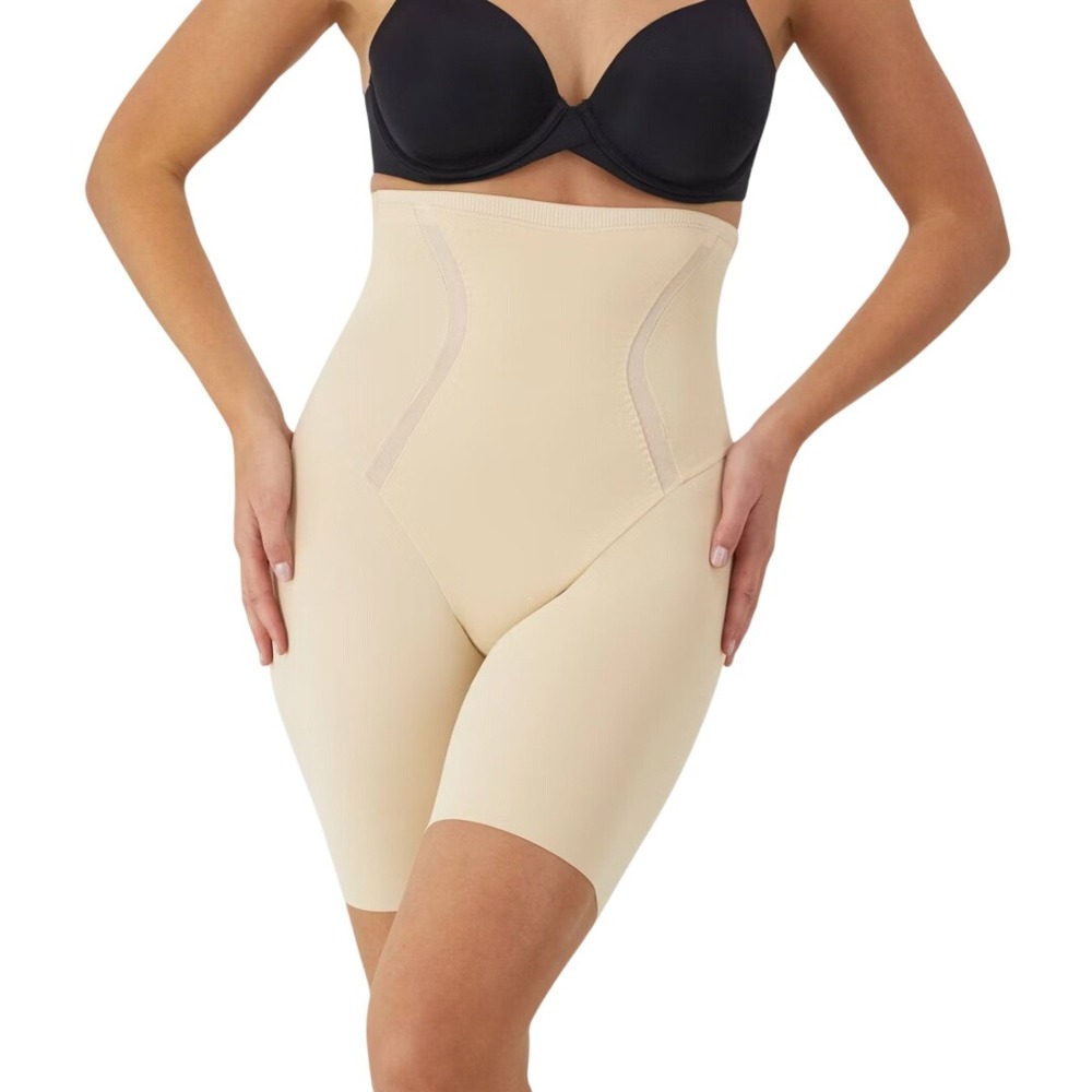 Maidenform Women's Beige Firm Control High Waist Thigh Slimmer Size XL